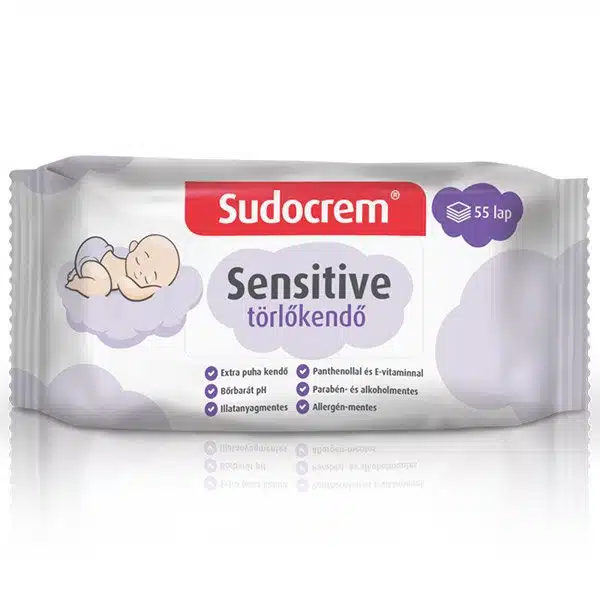 Sudocrem Sensitive törlőkendő - 55db