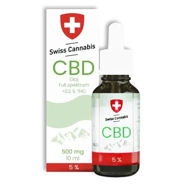 Swiss Cannabis 500mg 5% FULL Spektrum CBD olaj - 5ml