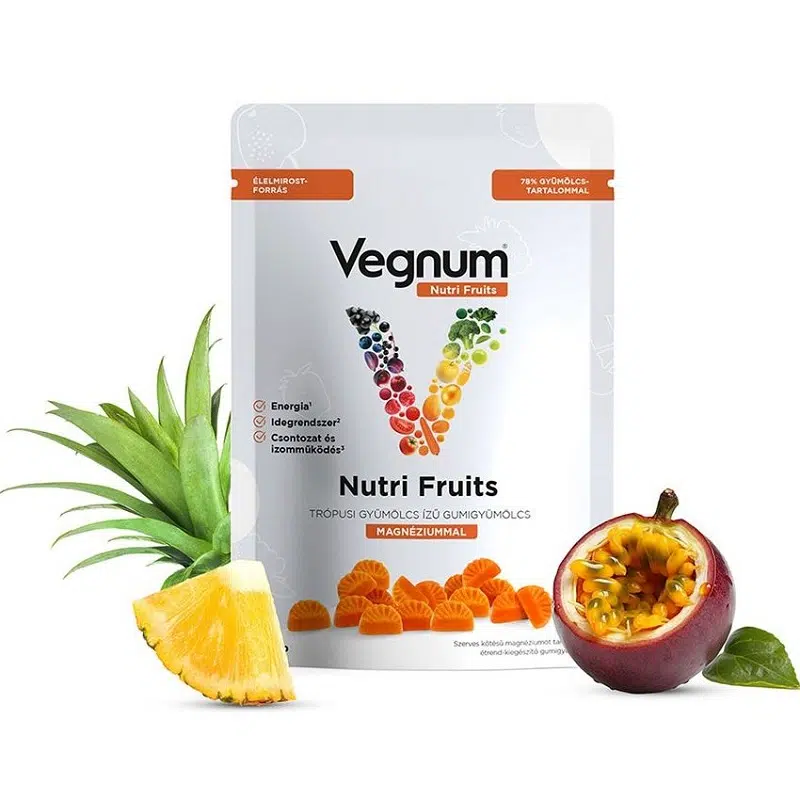 Vegnum Nutri Fruits Magnéziummal (trópusi gyümölcs ízű) gumigyümölcs - 30db
