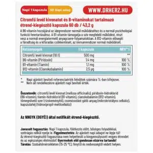 Dr. Herz Citromfű 500mg + B-vitaminok kapszula - 60db - Image 2