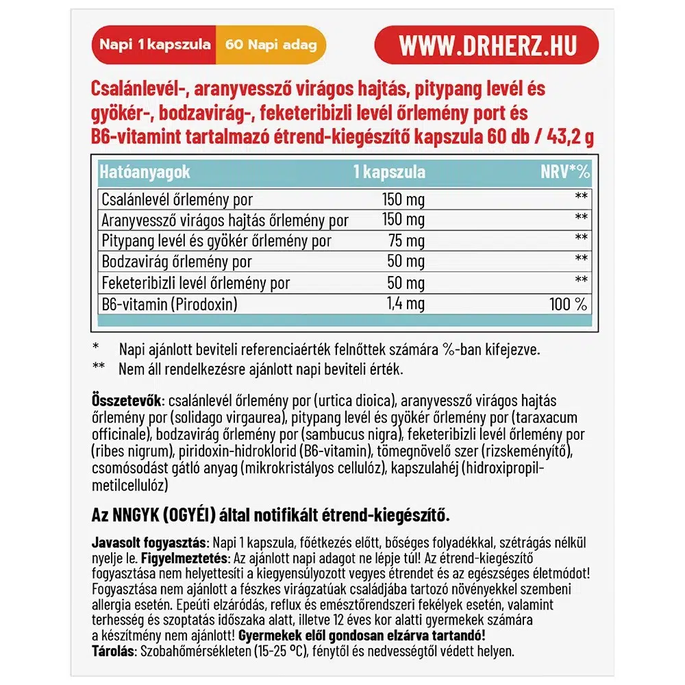 Dr. Herz Méregtelenítő és Salaktalanító kapszula - 60db - Image 2