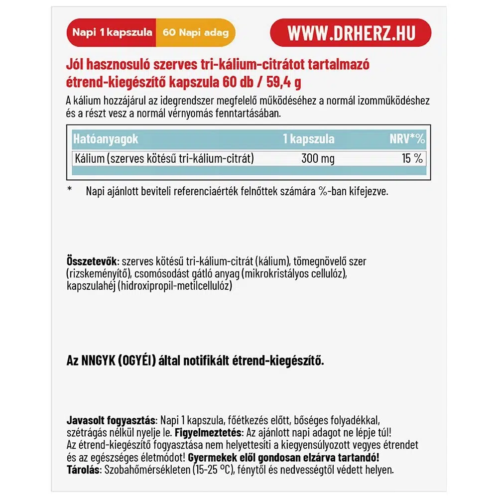 Dr. Herz Szerves Kálium kapszula - 60db - Image 2