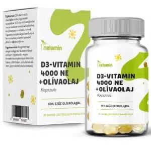Netamin D3-vitamin 4000NE+olívaolaj kapszula - 30db