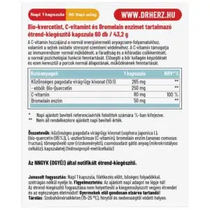 Dr. Herz Quercetin 250mg+C-vitamin+Bromelain enzim kapszula - 60db - Image 2