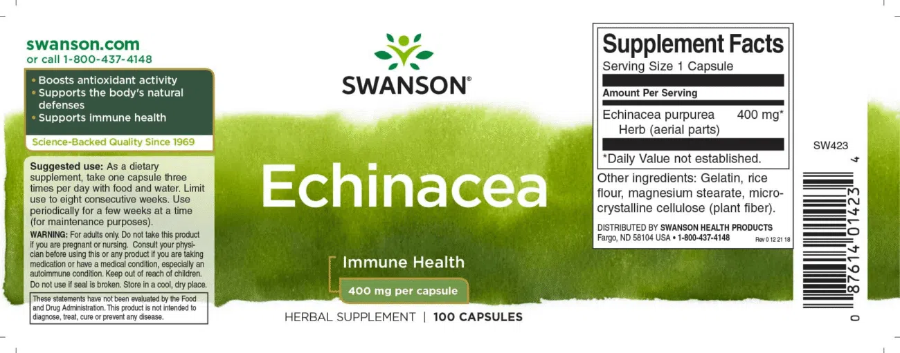 Swanson Bíbor kasvirág - Echinacea kapszula - 100db - Image 2