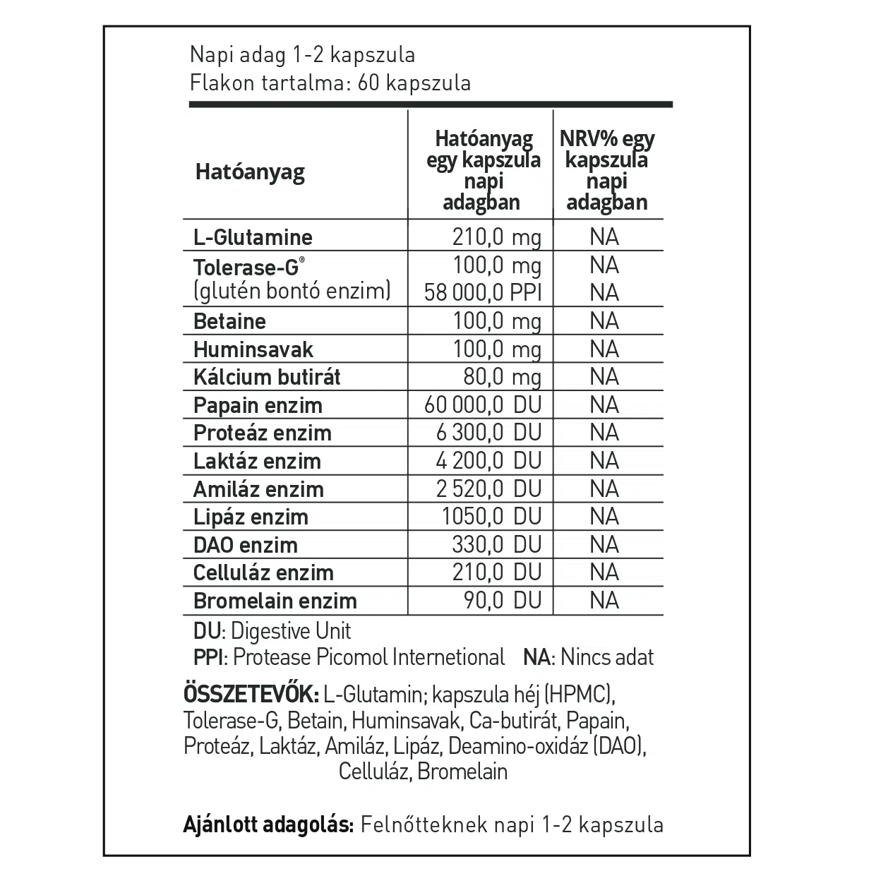 GluteNO emésztőenzim kapszula - 60db - Image 2