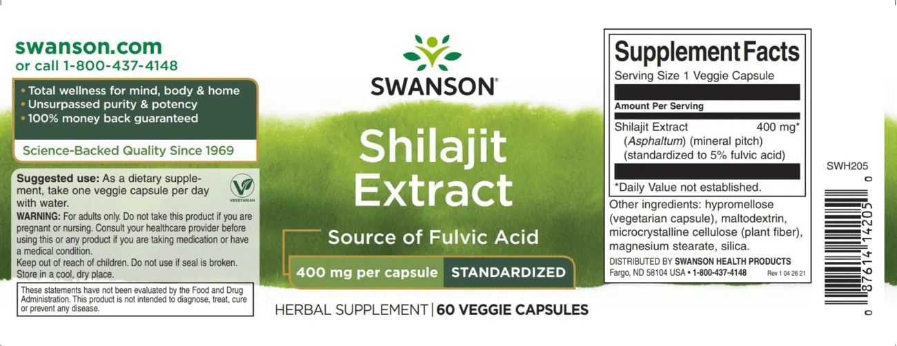 Swanson Shilajit kivonat kapszula - 60db - Image 2