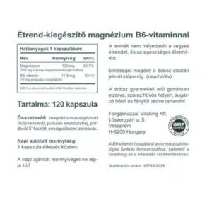 Vitaking Magnézium Biszglicinát + P5P (B6-vitamin) kapszula - 120db - Image 2