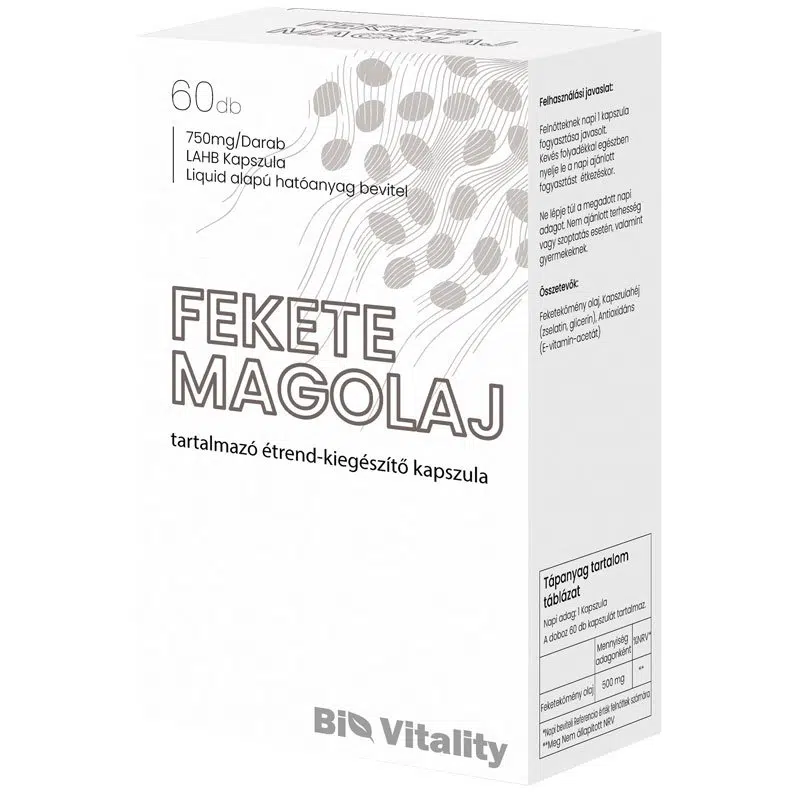 Bio Vitality Fekete magolaj lágyzselatin kapszula - 60db