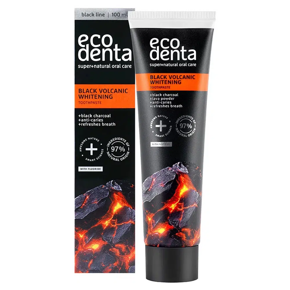 Ecodenta Fehérítő fogkrém szénnel és vulkáni ásványokkal - 100ml