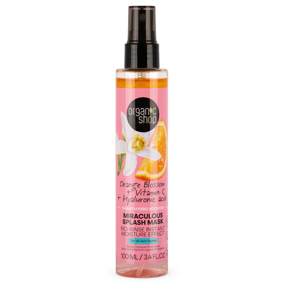 Organic Shop Miraculous Splash Mask narancsvirággal C-vitaminnal és hialuronsavval - 100ml