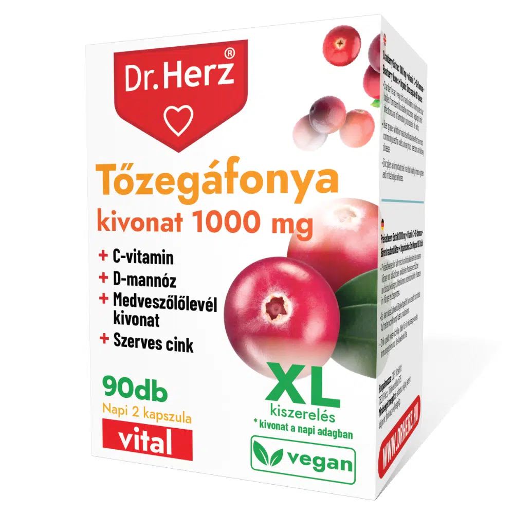 Dr. Herz Tőzegáfonya kivonat 1000mg XL kapszula - 90db