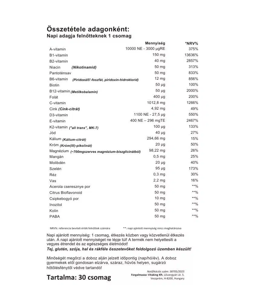 VitaKing 365 Multivitamin Alap vitamin csomag - 30db - Image 2