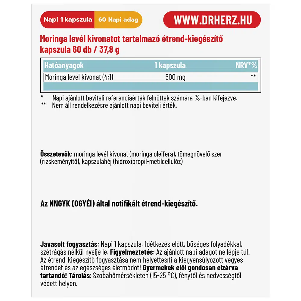 Dr. Herz Moringa kapszula - 60db - Image 2