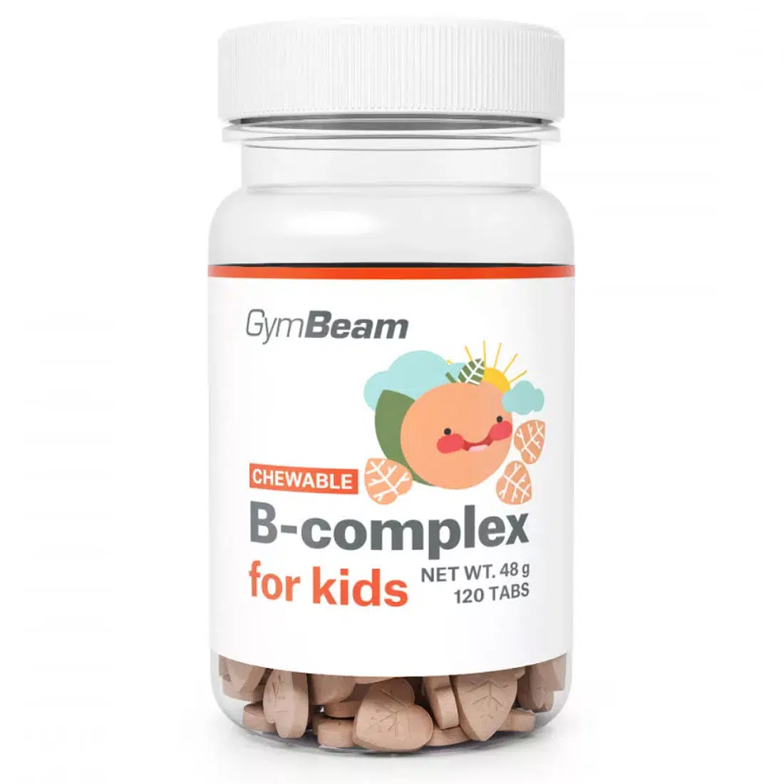 GymBeam B-komplex sárgabarack ízű rágótabletta gyerekeknek - 120db
