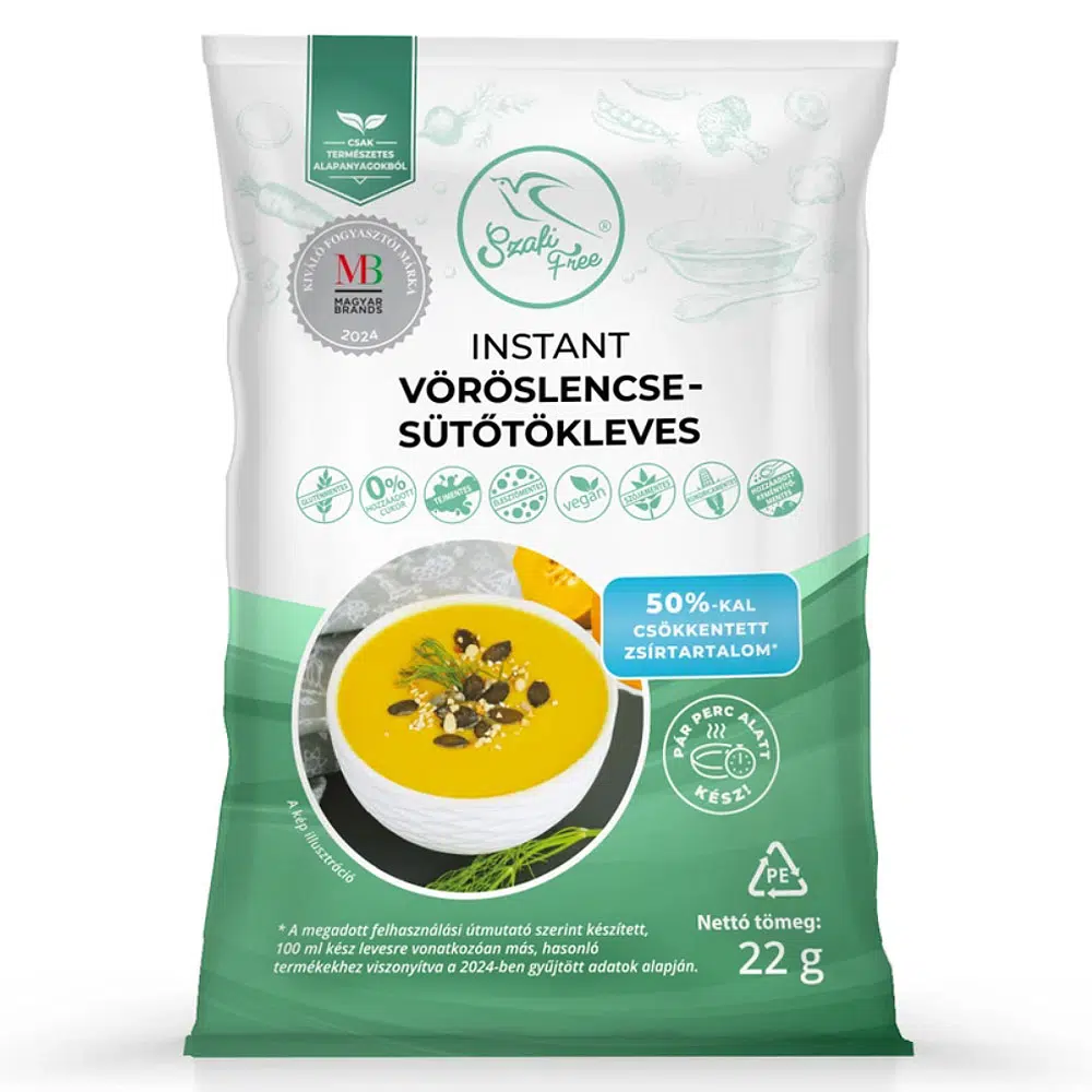 Szafi Free Instant vöröslencse-sütőtökleves - 22g
