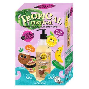 Skin Super Good Trópusi fesztivál ragyogásfokozó testápoló szett - 250ml + 100ml