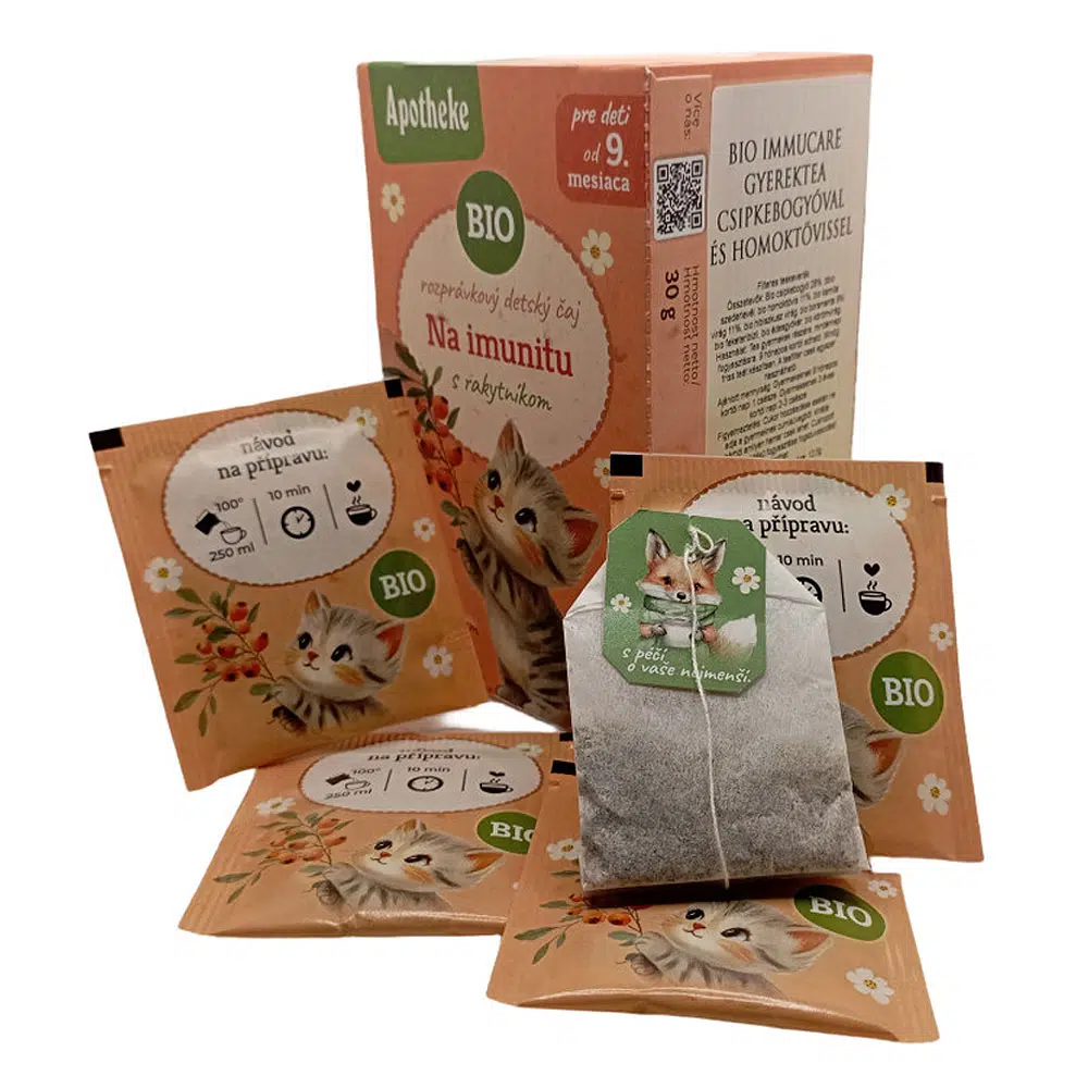Apotheke Bio Immuncare tea csipkebogyóval és homoktövissel gyermekeknek - 20 filter