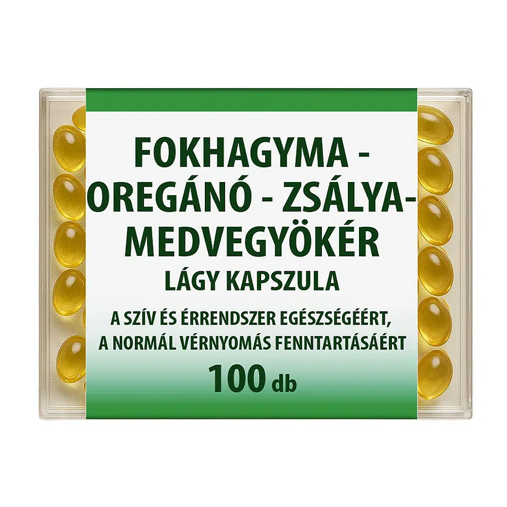 Dr. chen Fokhagyma-Oregánó-Zsálya-Medvegyökér kapszula - 100db