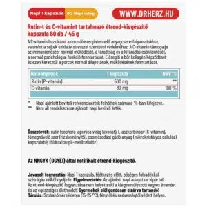 Dr. Herz Rutin 500mg + C-vitaminnal kapszula - 60db - Image 2
