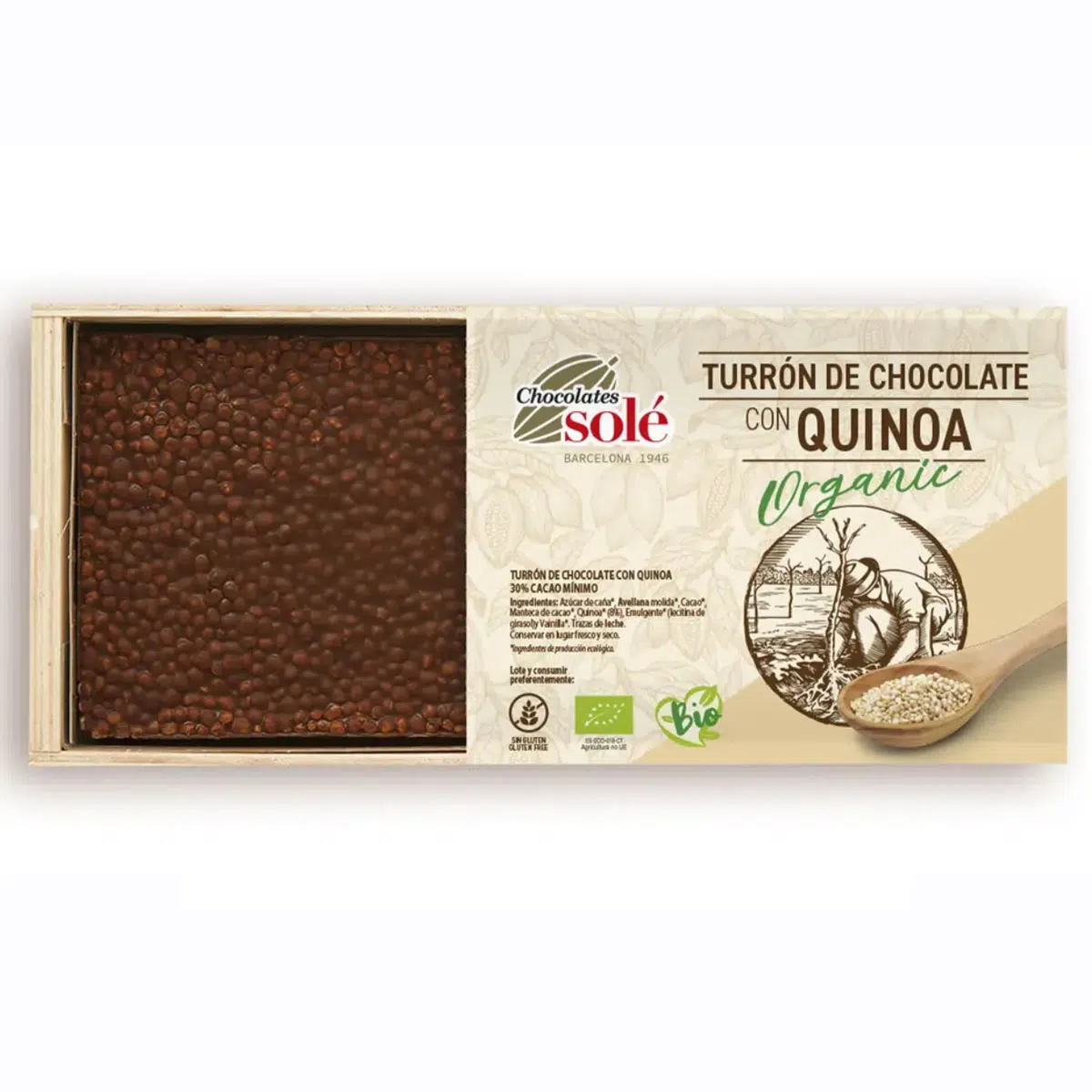 Chocolates Solé Bio csokoládés Nugát quinoával - 200g