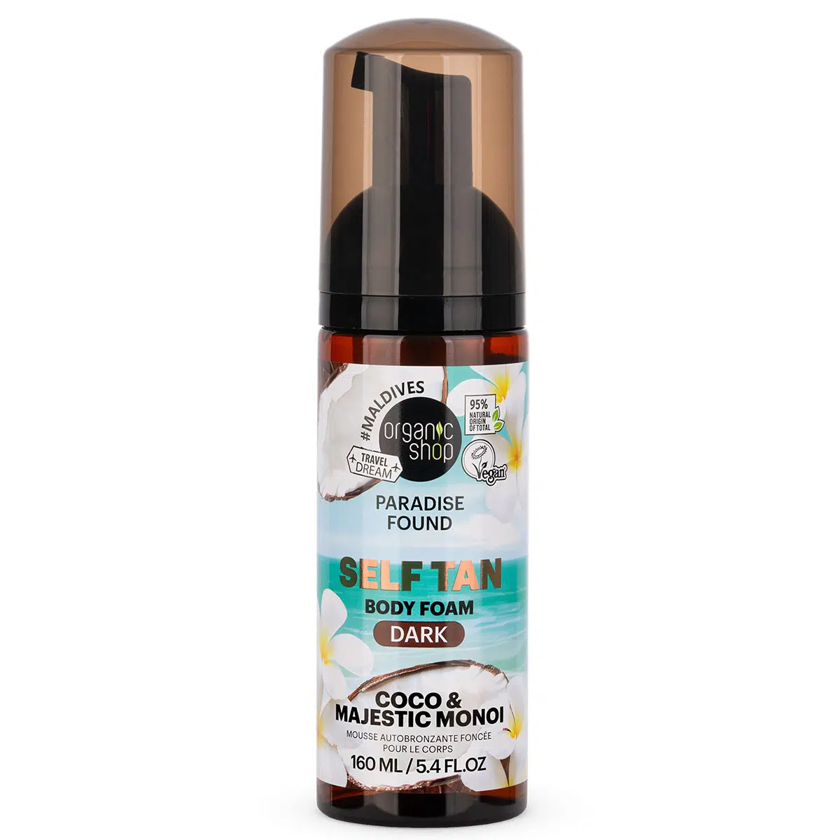 Organic Shop Barnító hab kókusszal és monoival - sötét 160ml