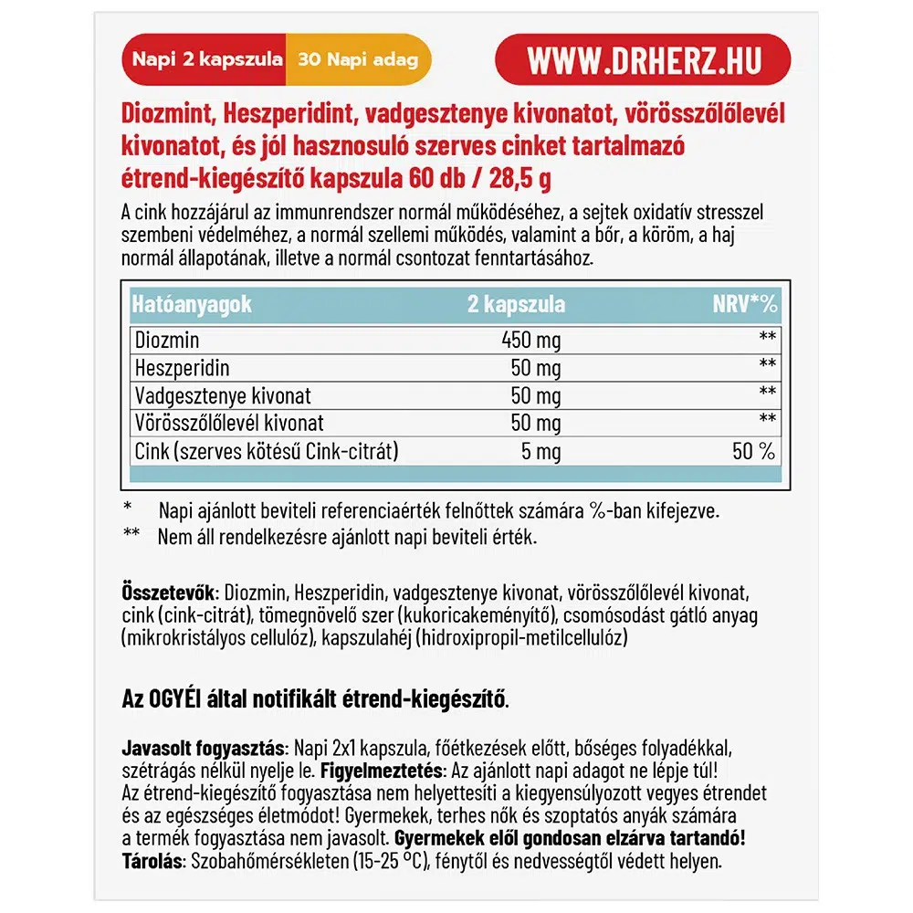 Dr. Herz XXL Diozmin Heszperidin kapszula - 120db - Image 2
