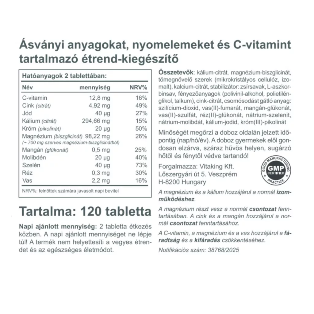 Vitaking Ultimate Minerál tabletta - 120db - Image 2