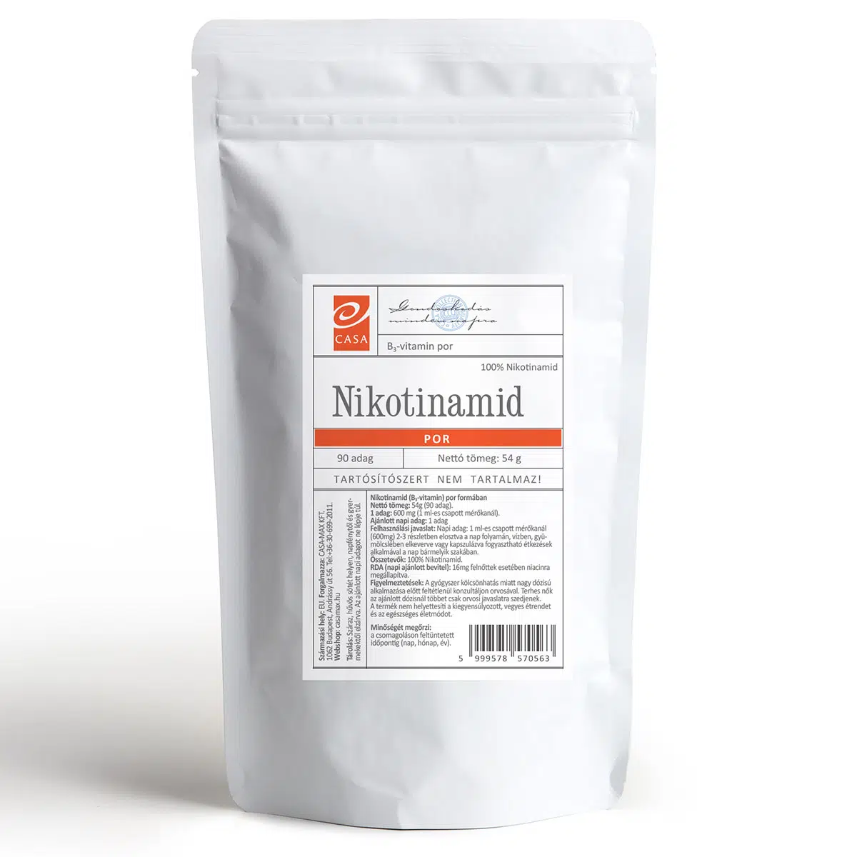 Casa Nikotinamid B3-vitamin italpor - 54g