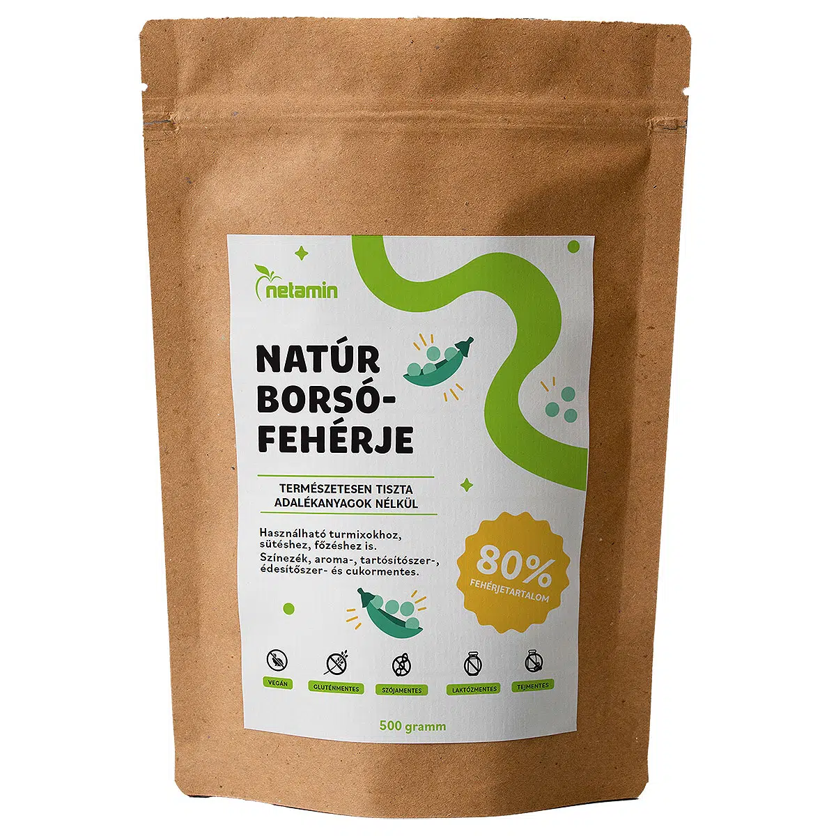 Netamin Natúr borsófehérje - 500g