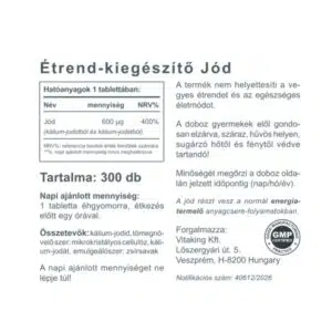 Vitaking Jódharmónia 600mcg tabletta - 300db - Image 2