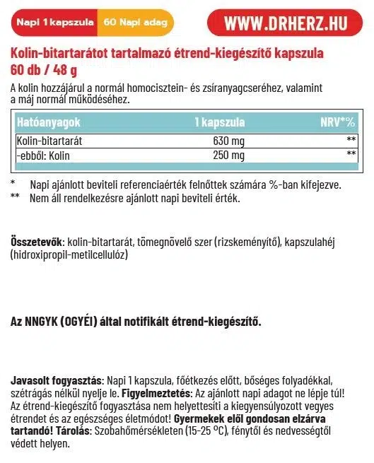 Dr. Herz Kolin-bitartarát kapszula - 60db - Image 2