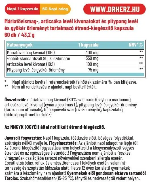 Dr. Herz Máriatövismag kivonat 400mg kapszula - 60db - Image 2