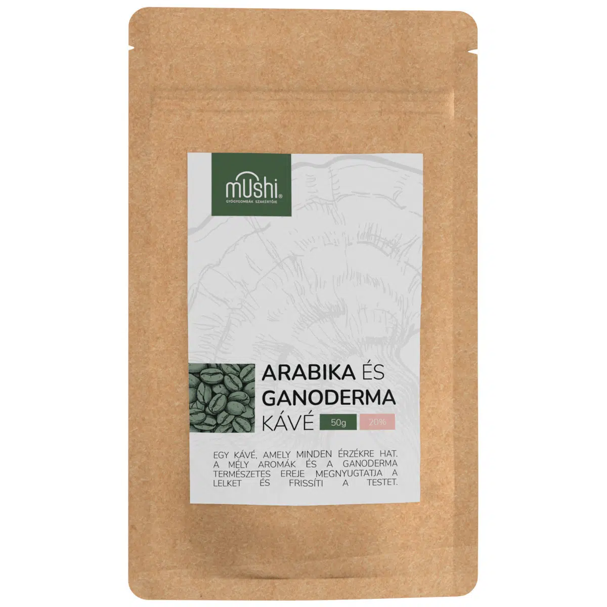 Mushi Arabica és Ganoderma instant kávé (20% pecsétviaszgomba) 50 g