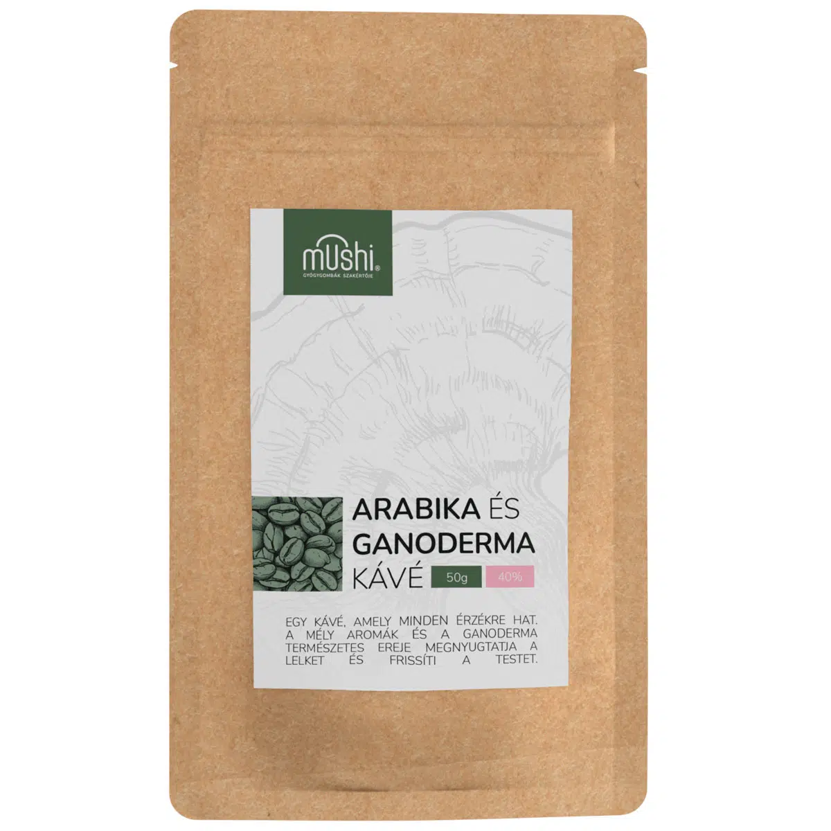 Mushi Arabica és Ganoderma instant kávé (40% pecsétviaszgomba) 50 g