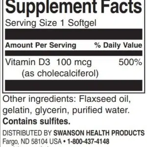 Swanson D3-vitamin 4000NE lágyzselatin kapszula - 90db - Image 2
