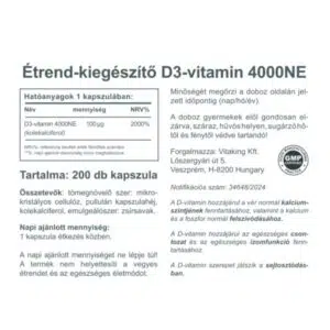 Vitaking D3-vitamin D-4000NE kapszula - 200db - Image 2