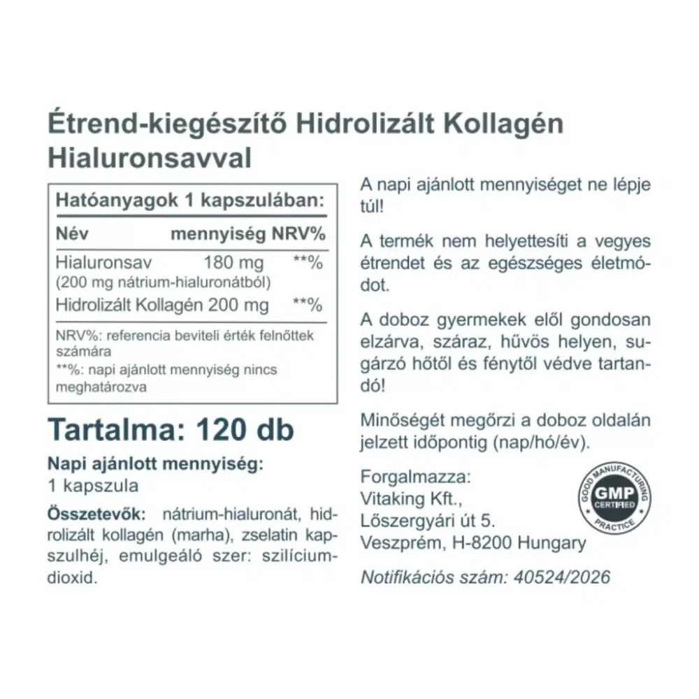 Vitaking Kollagén+Hialuronsav kapszula - 120db - Image 2