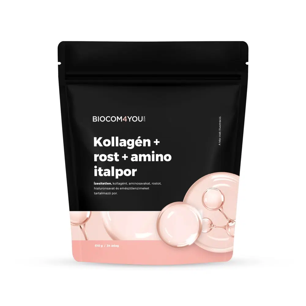 Biocom4You Kollagén+Rost+Amino Italpor, Natúr ízű doypack 510g