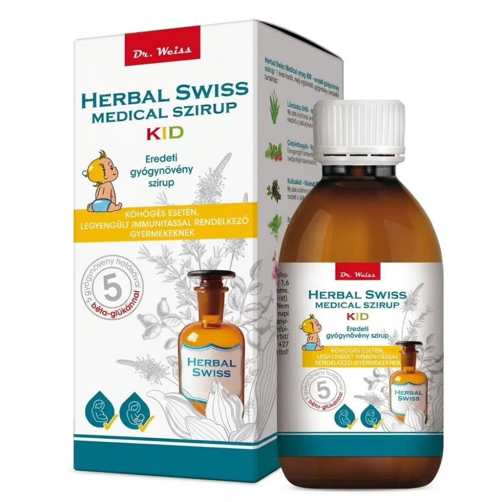 Herbal Swiss Kid Folyékony köhögés elleni szirup 150 ml