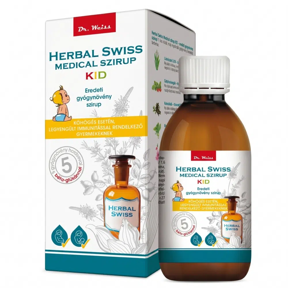 Herbal Swiss Kid Folyékony köhögés elleni szirup 300 ml