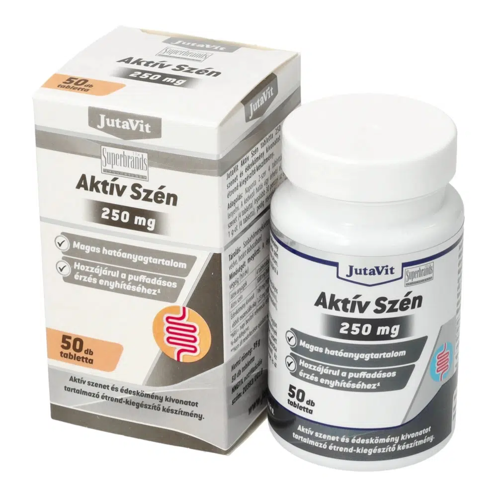 Jutavit Aktív szén 250mg tabletta 50db
