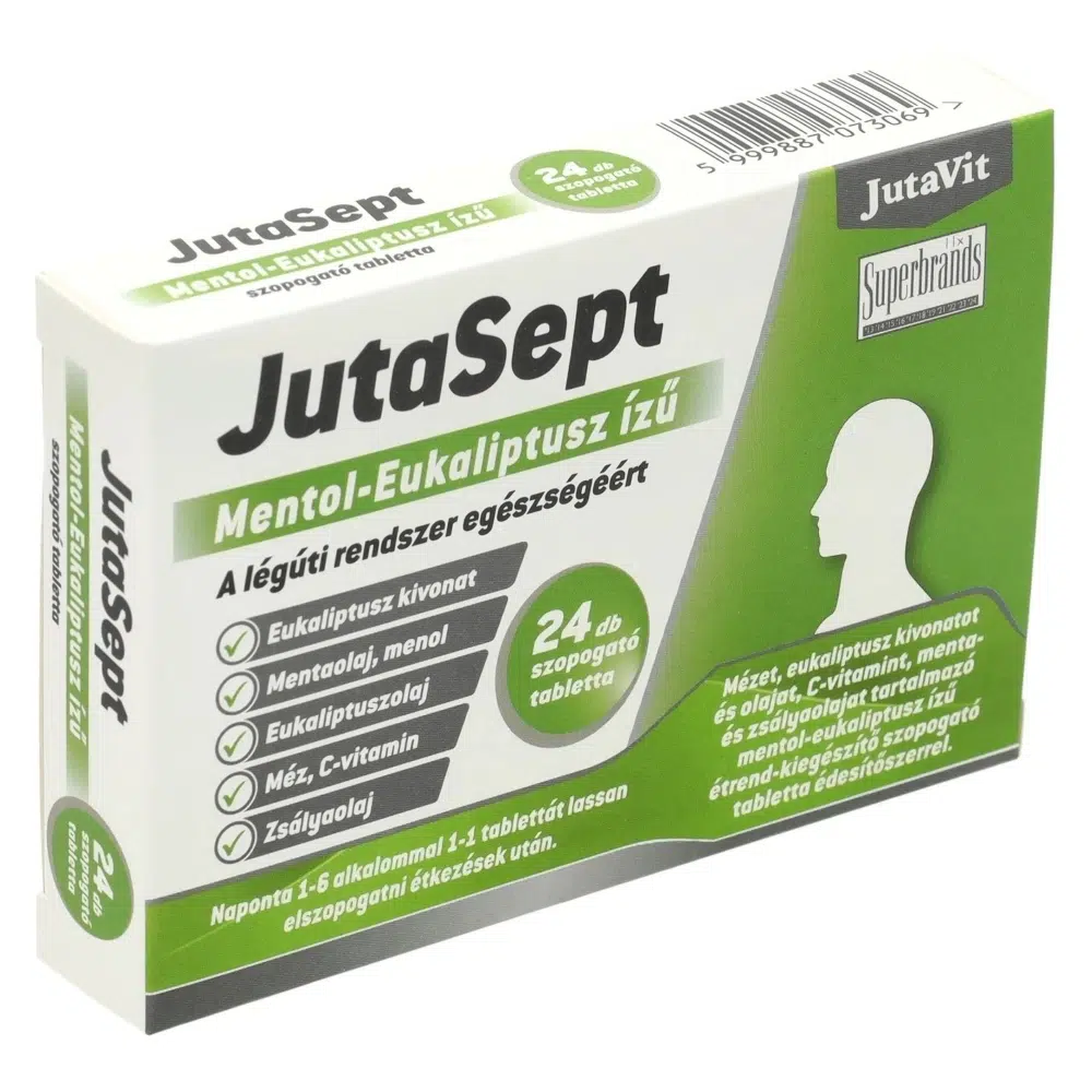 Jutavit Jutasept mentol-eukaliptusz ízű szopogató tabletta 24db
