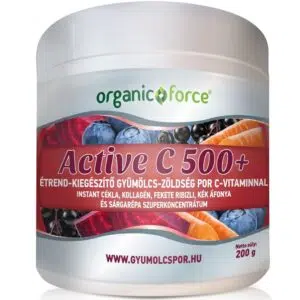 Organic Force Active C 500+ gyümölcs-zöldség szuperkoncentrátum por 200g