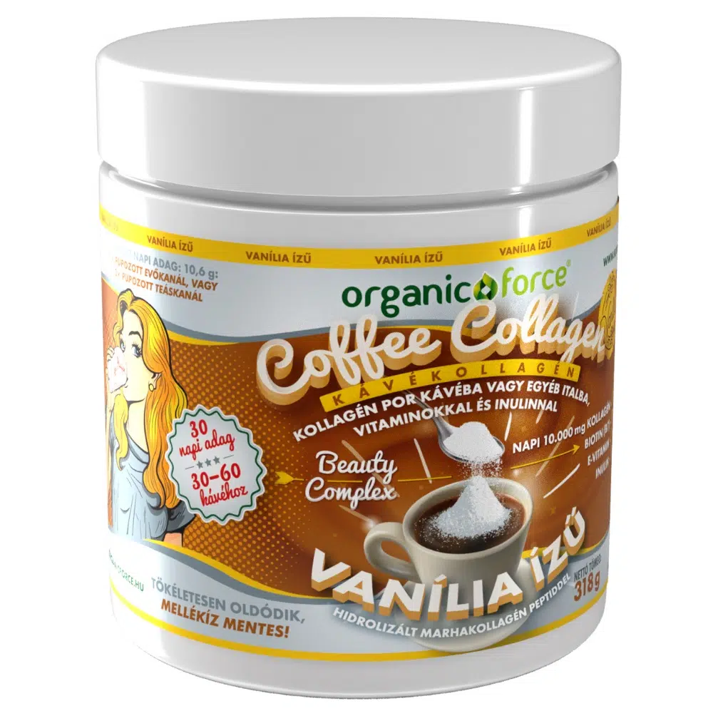 Organic Force Coffee Collagen - Kávékollagén (Vanília) 318g