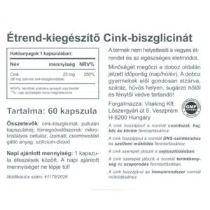 Vitaking Cink Biszglicinát kapszula - 60db - Image 2