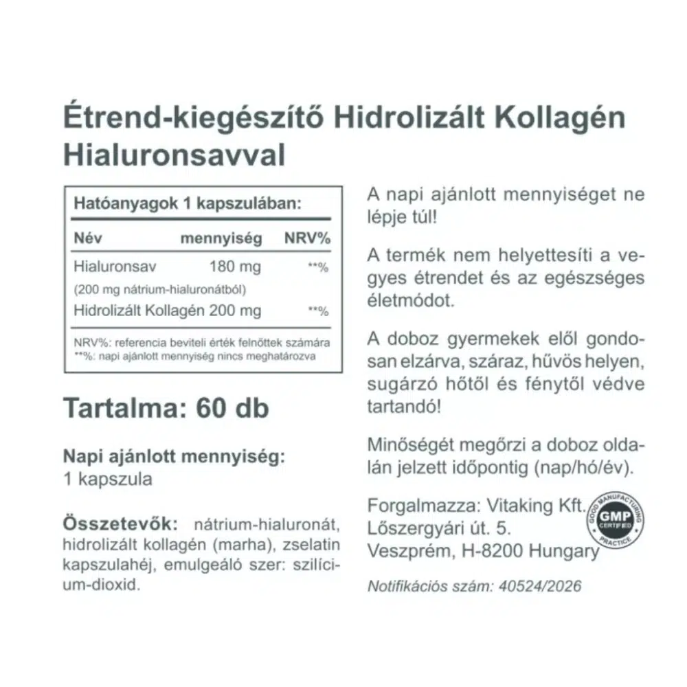 Vitaking Kollagén+Hialuronsav kapszula - 60db - Image 2