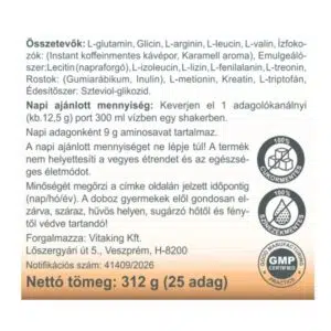 Vitaking Aminosav Komplex karamell-kávé ízű italpor - 312g - Image 3