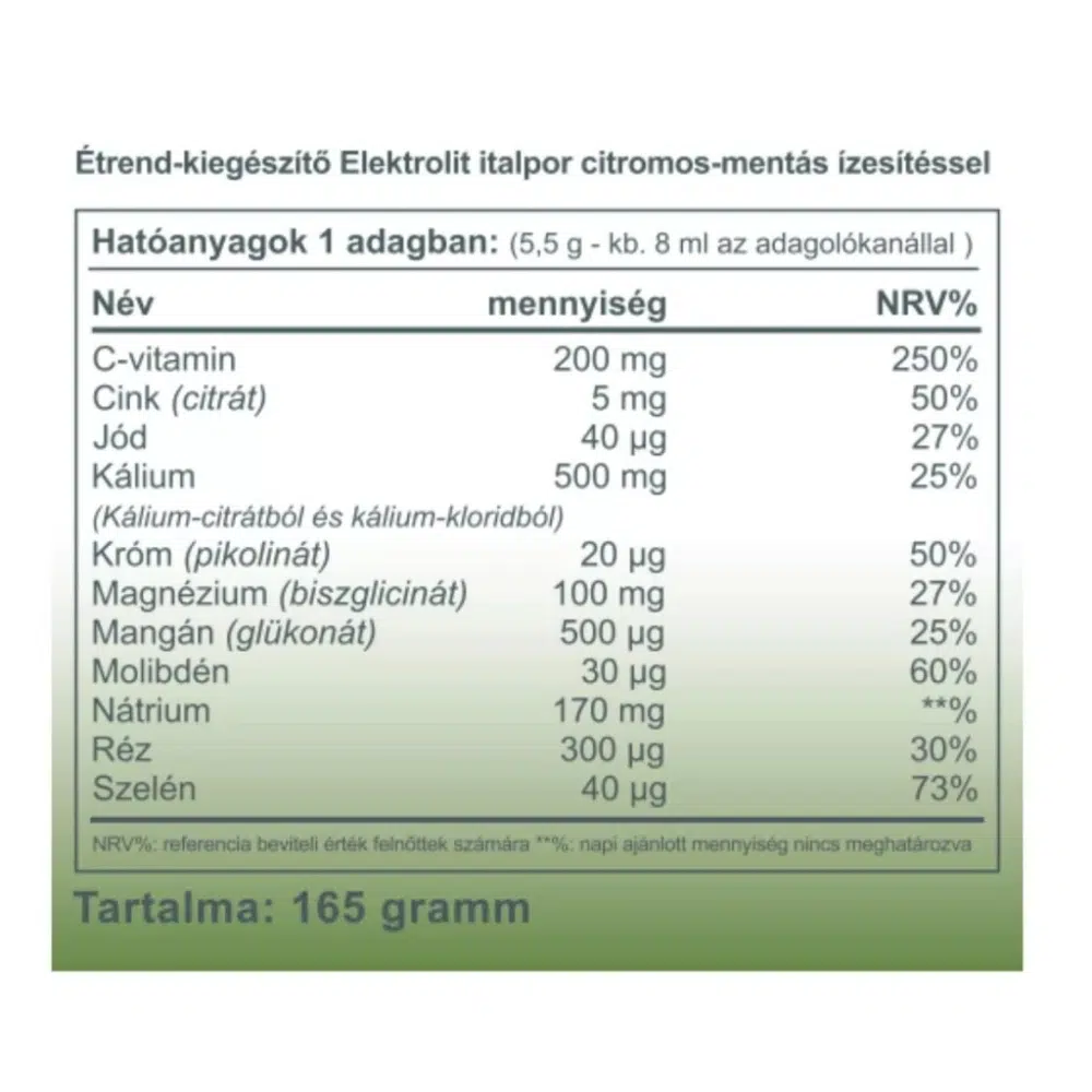 Vitaking Elektrolit citrom-menta ízű italpor - 165g - Image 2