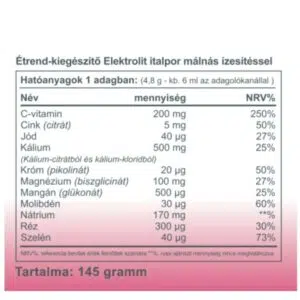 Vitaking Elektrolit málna ízű italpor - 145g - Image 2